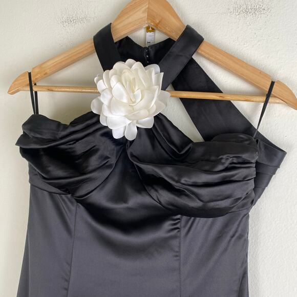 Meshki Dylan Rose Halter Dress Size S Black Maxi Halter Gala Formal Occasion - Picture 7 of 14